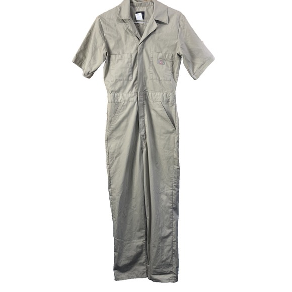 Dickies Other - Dickies Short Sleeve Coveralls Mens Sz S Khaki Tan Mechanic Work Uniform Utility
